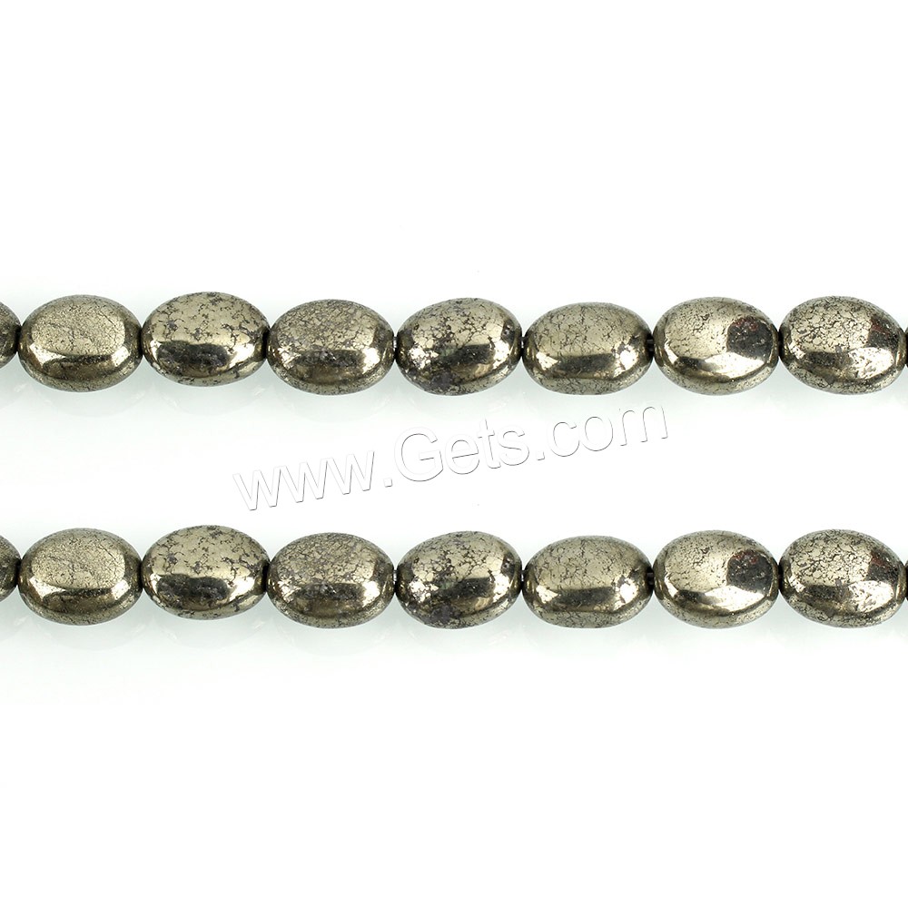 Golden Pyrite Beads, Oval, natural, different size for choice, Hole:Approx 1mm, Length:Approx 16 Inch, Sold By Strand