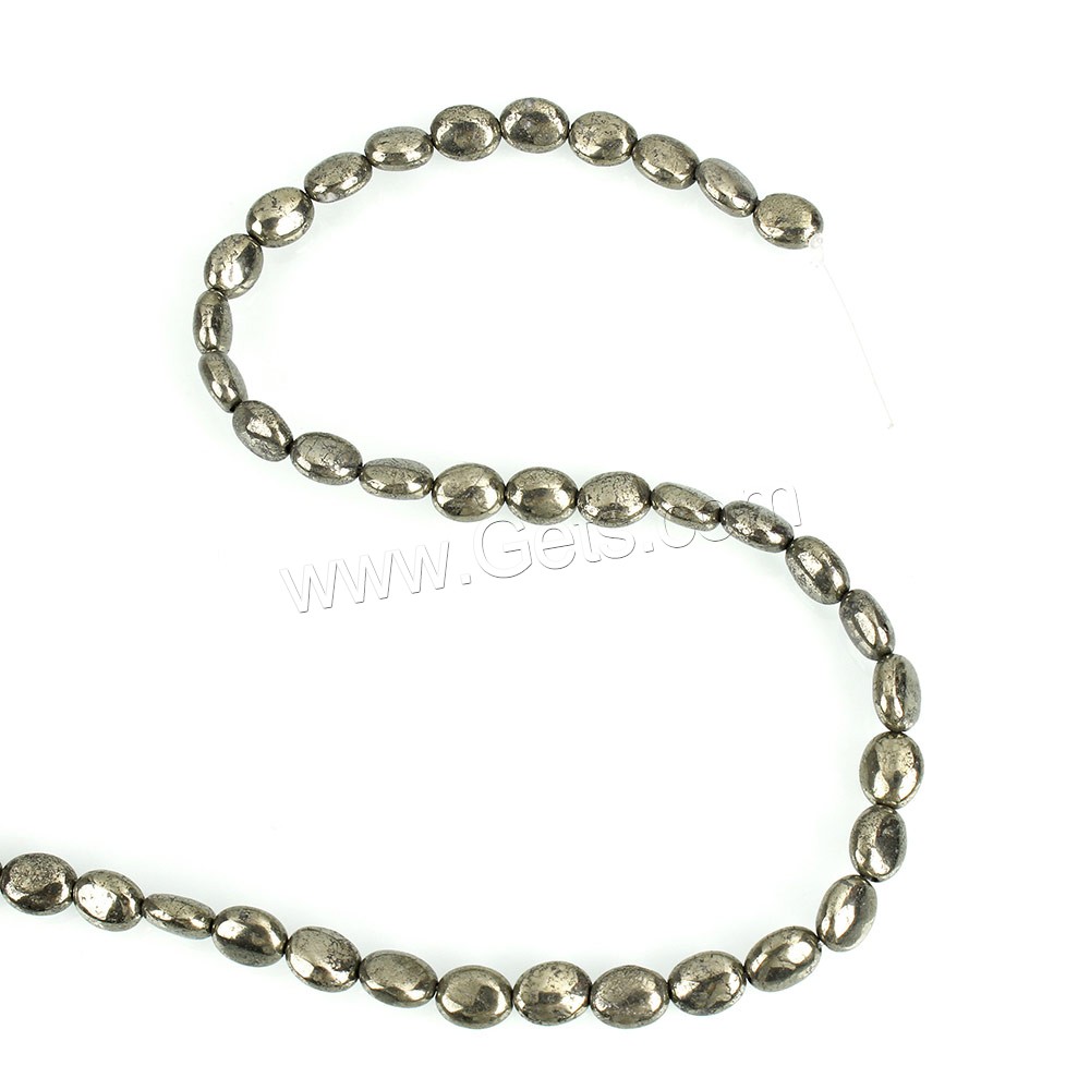 Golden Pyrite Beads, Oval, natural, different size for choice, Hole:Approx 1mm, Length:Approx 16 Inch, Sold By Strand