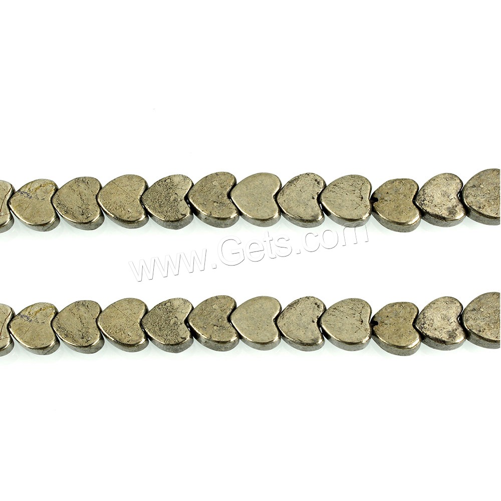 Golden Pyrite Beads, Heart, natural, different size for choice, Hole:Approx 0.8mm, Length:Approx 15.5 Inch, Sold By Strand