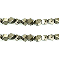 Goldene Pyrit Perlen, natürlich, facettierte, 7.5x8x7mm, Bohrung:ca. 1mm, Länge:ca. 15.5 ZollInch, ca. 54PCs/Strang, verkauft von Strang