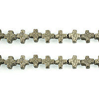 Golden Pyrite Beads, Cross, natural Approx 1mm Approx 16 Inch 