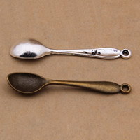 Zinc Alloy Tool Pendants, Spoon, plated, mixed colors, lead & cadmium free Approx 1-1.5mm 