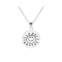 Zinc Alloy Necklace, with 5cm extender chain, Flat Round, platinum color plated, box chain & with letter pattern & for woman & enamel, lead & cadmium free Approx 15.5 Inch 