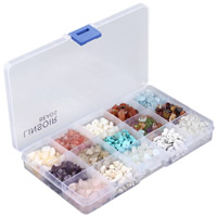 Chips de pierres précieuses , pierre gemme, avec Boîte en plastique, naturel, 15 cellules, 5-8mm Environ 1mm, Environ îte, Vendu par boîte