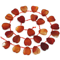 Abalorios de Ágata de Encaje, Corazón, Rojo, 14x16.5mm, agujero:aproximado 1mm, longitud:aproximado 15.5 Inch, aproximado 24PCs/Sarta, Vendido por Sarta