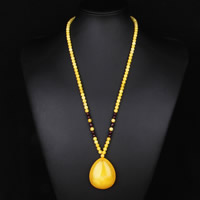 Beeswax Necklace, with Red Agate, synthetic & for woman, 5.2mm Approx 22 Inch 