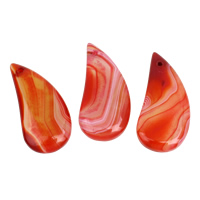 Pendentif Agate dentelle, agate lace, larme, orange rougeâtre - Environ 1mm Vendu par sac