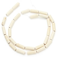 Synthetische Türkis Perlen, Zylinder, weiß, 4x13mm, Bohrung:ca. 1.5mm, Länge:ca. 15.5 ZollInch, ca. 30PCs/Strang, verkauft von Strang