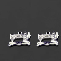 Zinc Alloy Tool Pendants, Sewing Machine, antique silver color plated, with letter pattern, lead & cadmium free Approx 1-1.5mm 