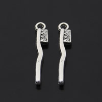 Zinc Alloy Tool Pendants, Toothbrush, antique silver color plated, lead & cadmium free Approx 1-1.5mm 