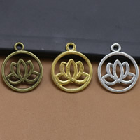 Zinc Alloy Flower Pendants, Lotus, plated lead & cadmium free Approx 1.5mm 