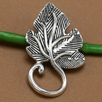 Zinc Alloy Leaf Pendants, antique silver color plated, lead & cadmium free Approx 8-10mm 