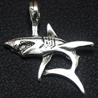 Zinc Alloy Animal Pendants, Shark, antique silver color plated, lead & cadmium free Approx 1.5mm 