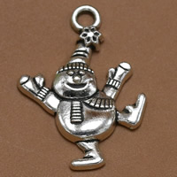 Zinc Alloy Christmas Pendants, Snowman, antique silver color plated, Christmas jewelry, lead & cadmium free Approx 1.5mm 