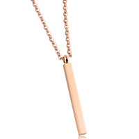 Collar de Acero Inoxidable, Número 1, chapado en color rosa dorada, cadena oval & para mujer, 22mm, longitud:aproximado 15.3 Inch, Vendido por Sarta