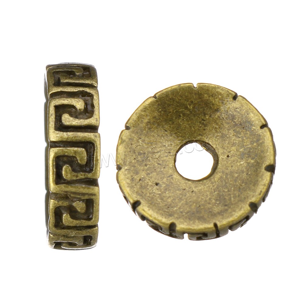 Messing Zwischenperlen, flache Runde, antike Bronzefarbe plattiert, verschiedene Größen vorhanden, verkauft von PC