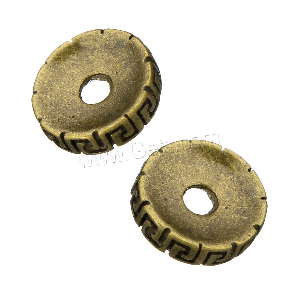 Messing Zwischenperlen, flache Runde, antike Bronzefarbe plattiert, verschiedene Größen vorhanden, verkauft von PC