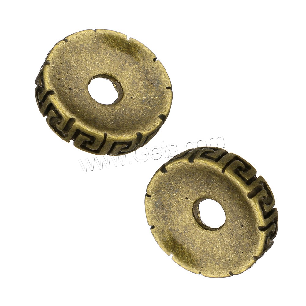 Brass Spacer Beads, Flat Round, antique bronze color plated, different size for choice, Sold By PC