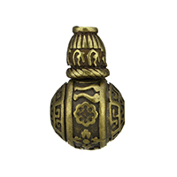 metal 3-agujero gurú grano conjunto, Esférico, chapado en color bronce antiguo, La joyería budista & om mani padme hum, 19mm, 11.5mm, 7x8x7mm, agujero:aproximado 2mm, 2.5mm, Vendido por UD