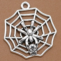 Zinc Alloy Jewelry Pendants, Spider Web, antique silver color plated, lead & cadmium free Approx 2mm 