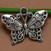 Zinc Alloy Pendant Rhinestone Setting, Butterfly, antique silver color plated, lead & cadmium free Approx 2mm, Inner Approx 1mm 