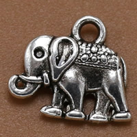 Zinc Alloy Pendant Rhinestone Setting, Elephant, antique silver color plated, lead & cadmium free Approx 2mm, Inner Approx 1mm 