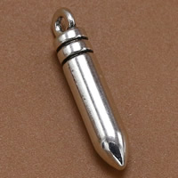 Zinc Alloy Jewelry Pendants, Bullet, antique silver color plated, lead & cadmium free Approx 1.5mm 