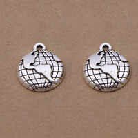 Bijoux pendentifs en Zinc alliage , alliage de zinc, Globe, Plaqué de couleur d'argent, sans plomb et cadmium Environ 1-15mm Vendu par sac