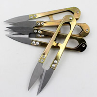 Scissors, Iron, gold color plated, lead & cadmium free, 105mm 