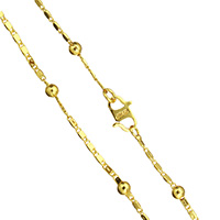 Collar en Cadena de Latón, metal, chapado en oro de 24 K, para hombre, 3.5mm, 5x2x1mm, longitud:aproximado 23 Inch, Vendido por Sarta