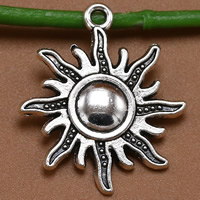 Zinc Alloy Jewelry Pendants, Sun, antique silver color plated, lead & cadmium free Approx 1.5mm 