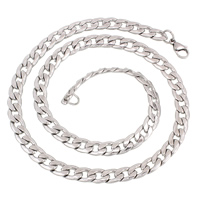 Stainless Steel Chain Necklace, Unisex & curb chain, original color Approx 23.5 Inch 