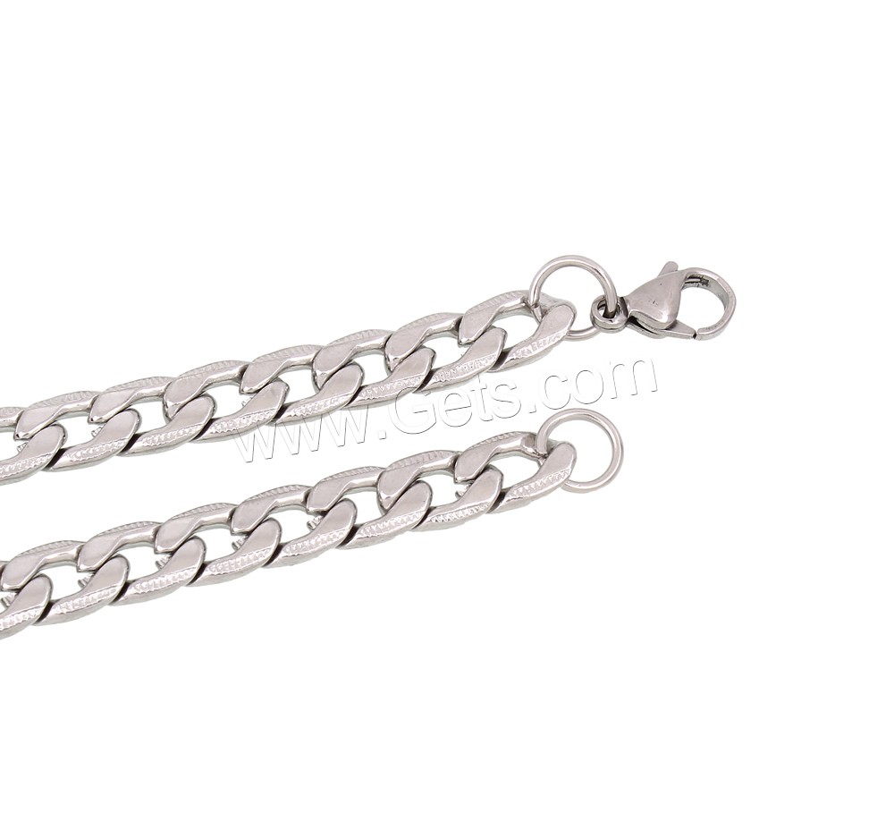 Collar de cadena de acero inoxidable, unisexo & diverso tamaño para la opción & cadenilla, color original, longitud:aproximado 23.5 Inch, Vendido por Sarta