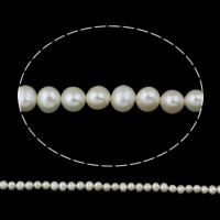 Perlas Patata Freshwater, Perlas cultivadas de agua dulce, natural, Blanco, Grado AA, 5-6mm, agujero:aproximado 0.8mm, longitud:aproximado 14.5 Inch, Vendido por Sarta