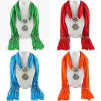 Polyester Lange hängende Schal, mit Zinklegierung, Pfau, plattiert, für Frau & mit Strass, keine, 1800x400mm, verkauft von Strang