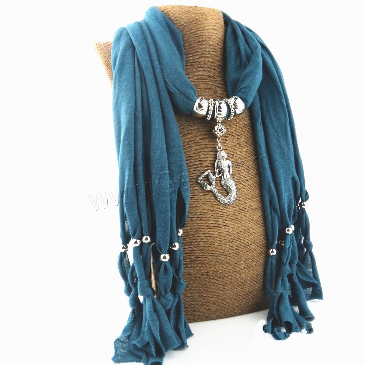 Polyester Lange hängende Schal, mit Zinklegierung, plattiert, verschiedene Größen vorhanden & für Frau, keine, verkauft von Strang