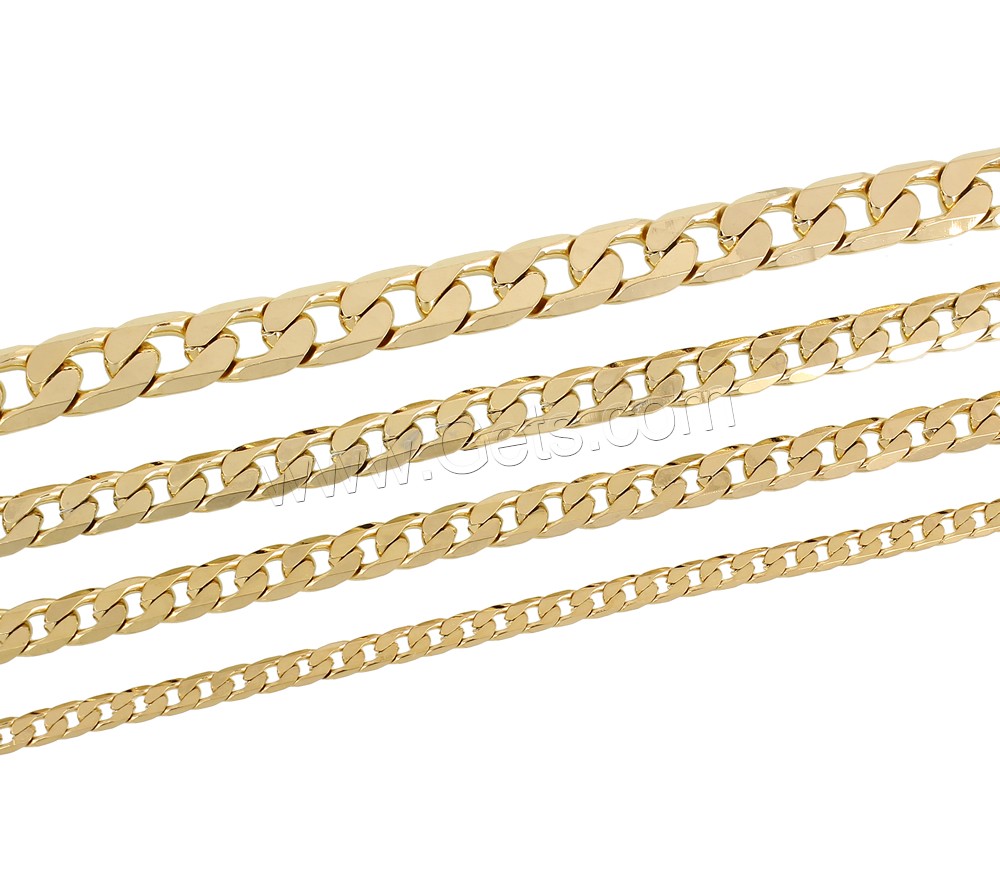 Collar de cadena de acero inoxidable, chapado en color dorado, unisexo & diverso tamaño para la opción & cadenilla, longitud:aproximado 23.5 Inch, Vendido por Sarta