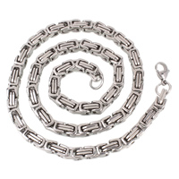 Stainless Steel Chain Necklace, byzantine chain & Unisex original color 