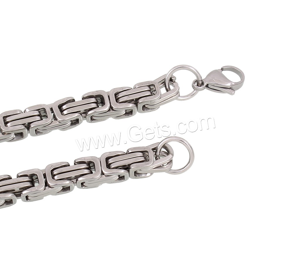 Stainless Steel Chain Necklace, byzantine chain & Unisex & different size for choice, original color, Sold By Strand