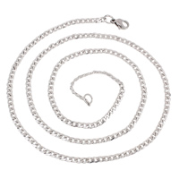 Stainless Steel Chain Necklace, Unisex & curb chain, original color Approx 22.5 Inch 