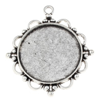 Zinc Alloy Pendant Cabochon Setting, Flower, plated Approx 3.3mm, Inner Approx 30mm 