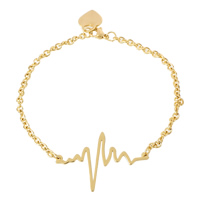 Bracelets en acier inoxydable, Placage de couleur d'or, chaîne ovale & pour femme Environ 8.5 pouce, Vendu par brin