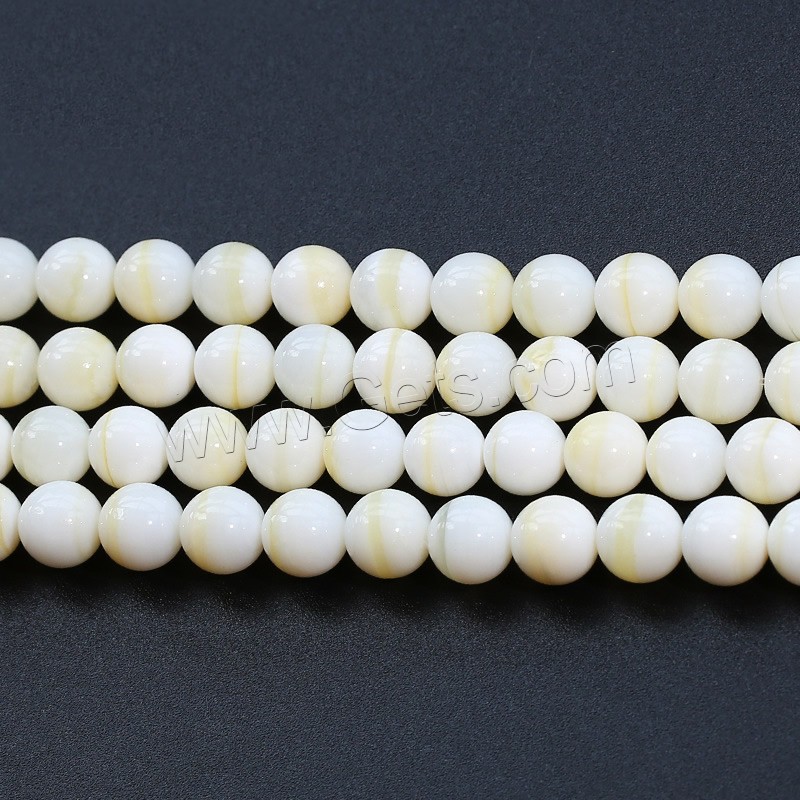 Natural Gold Tridacna Beads, Round, different size for choice, Length:Approx 15.5 Inch, Sold By Strand