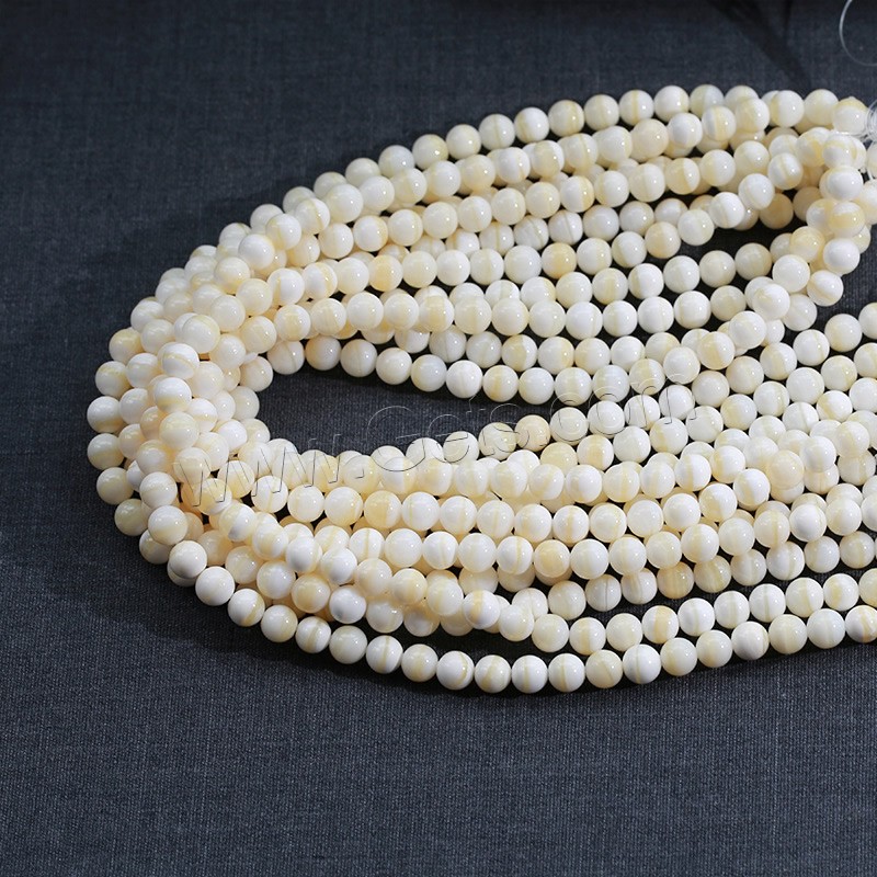 Natürliches Gold Tridacna Perle, rund, verschiedene Größen vorhanden, Länge:ca. 15.5 ZollInch, verkauft von Strang