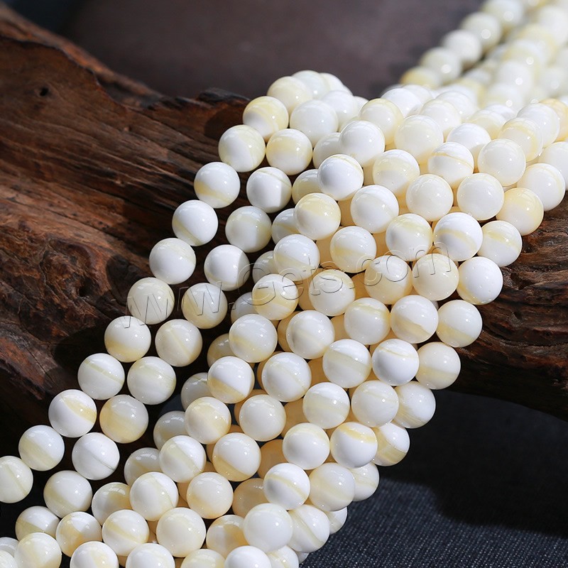 Natürliches Gold Tridacna Perle, rund, verschiedene Größen vorhanden, Länge:ca. 15.5 ZollInch, verkauft von Strang