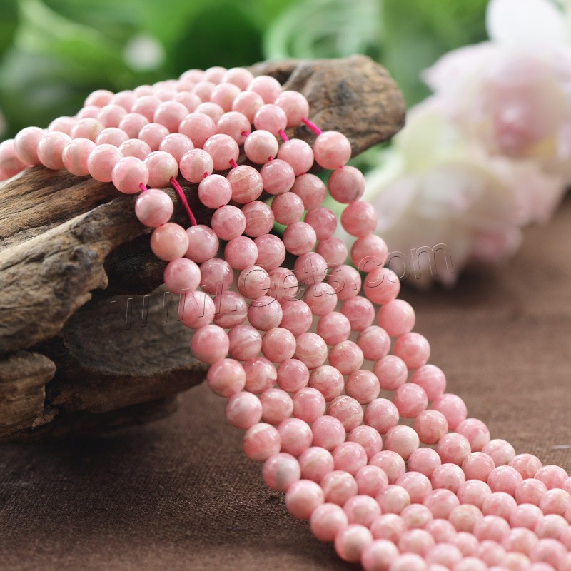 Rhodonite Beads, Rhodochrosite, Round, natural, different size for choice, Grade AAA, Length:Approx 15.5 Inch, Sold By Strand