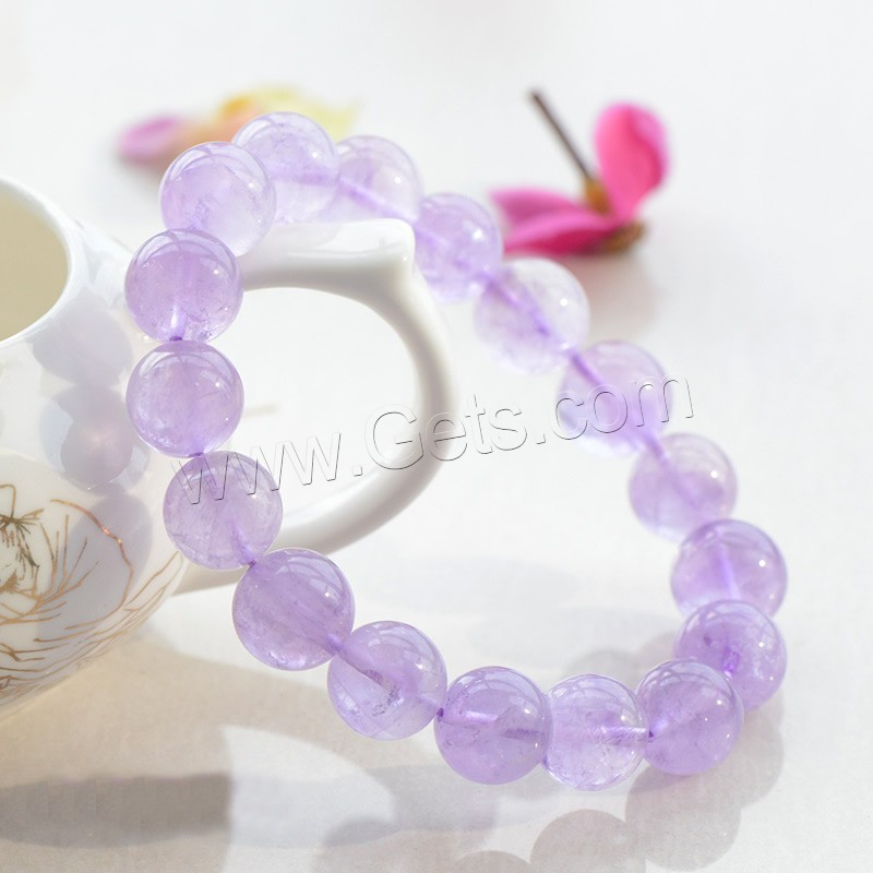 Amethyst Bracelet, Round, natural, February Birthstone & different size for choice & for woman, Grade AAA, Length:Approx 7.5 Inch, Sold By Strand