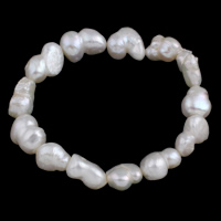 Perlen Armbänder, Natürliche kultivierte Süßwasserperlen, Keishi, natürlich, 14-18mm, Länge:ca. 7.5 ZollInch, verkauft von Strang