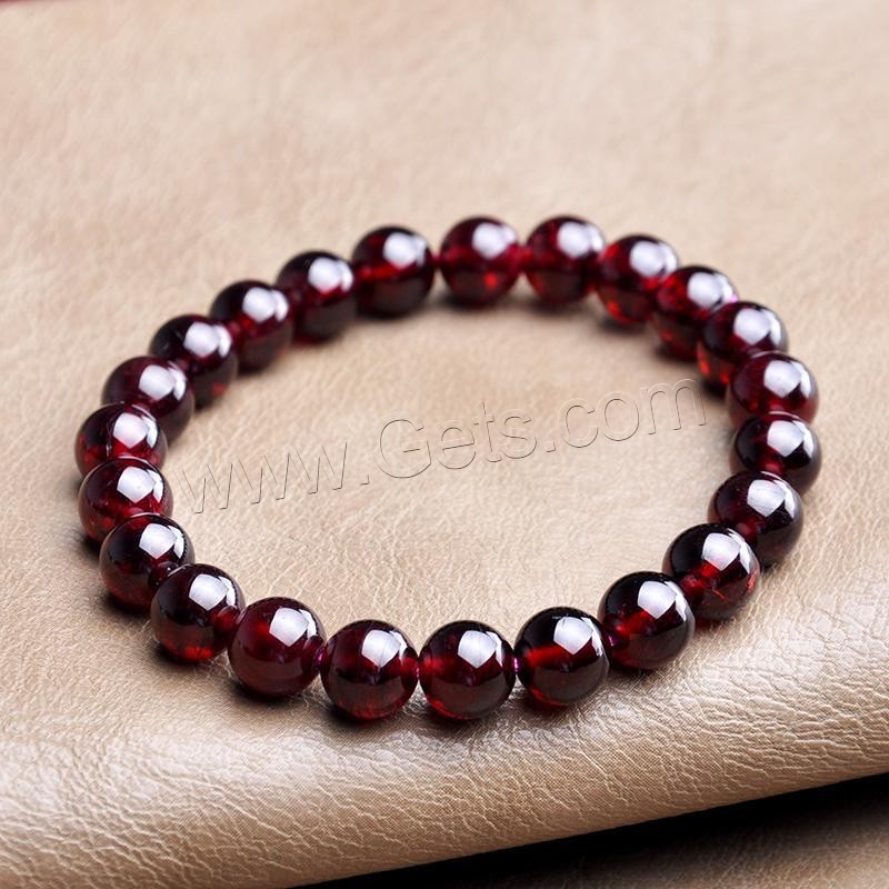 Garnet Bracelet, Round, January Birthstone & different size for choice & for woman, Length:Approx 7.5 Inch, Sold By Strand