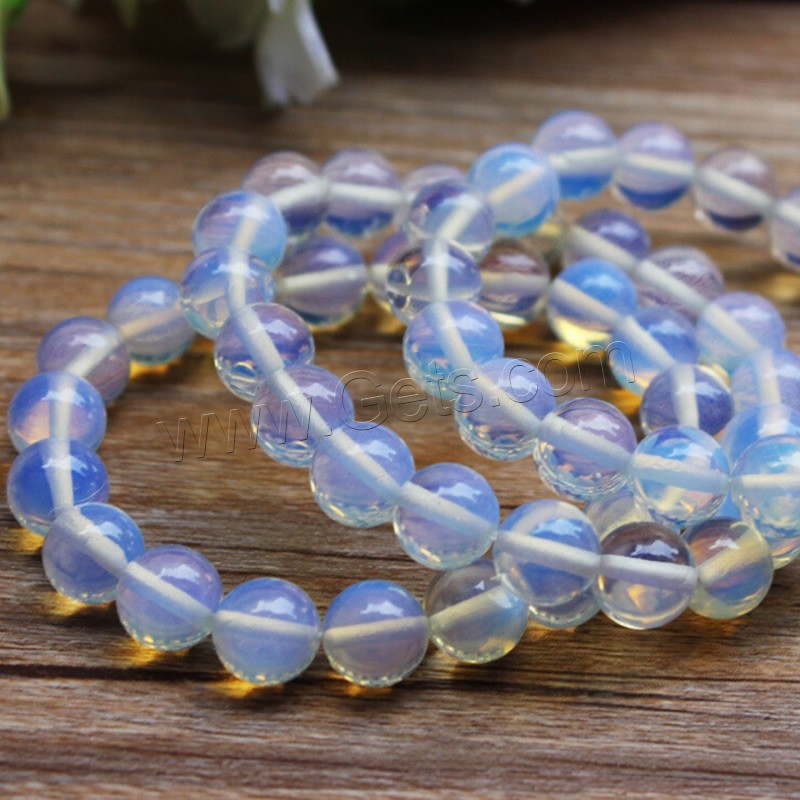 Sea Opal Bracelets, Round, different size for choice & for woman, Length:Approx 7.5 Inch, Sold By Strand